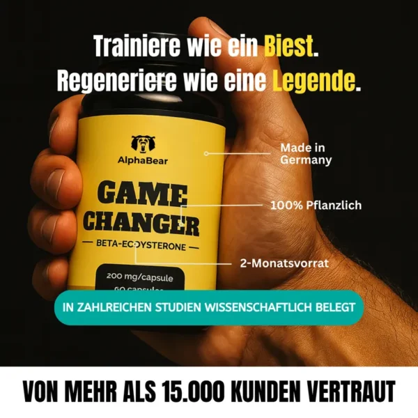 Gamechanger | Beta Ecdysteron | Muskelaufbau | Kraft | Regeneration | Pflanzlich | 60 Kapseln | AlphaBear - Image 2