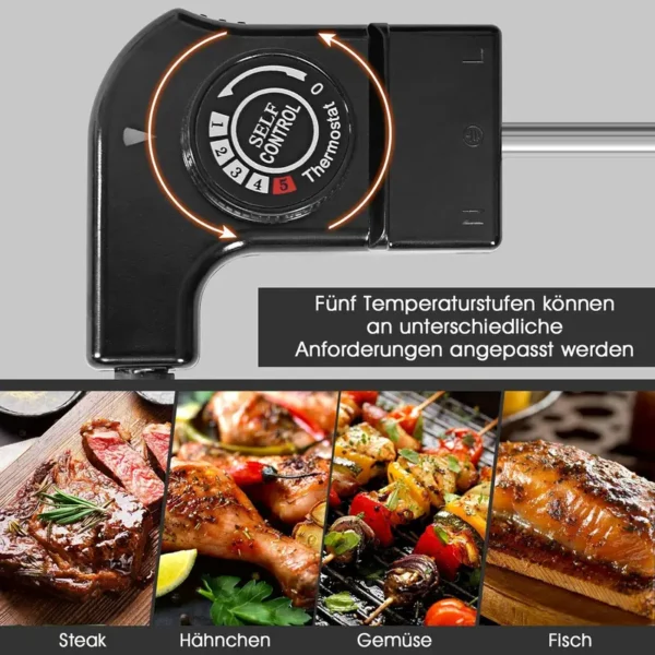 Goplus-Teppanyaki Elektrogrill, rauchfreier Grill, Tischgrill mit Antihaft-Oberflächen, einstellbare Temperatureinstellung,Oktoberfest - Image 2