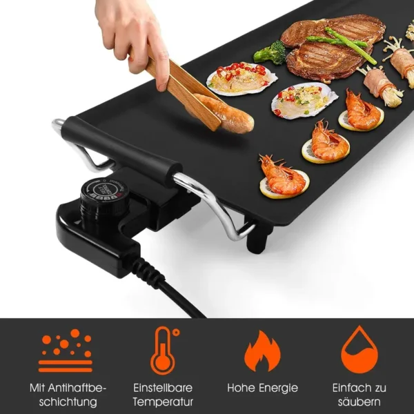 Goplus-Teppanyaki Elektrogrill, rauchfreier Grill, Tischgrill mit Antihaft-Oberflächen, einstellbare Temperatureinstellung,Oktoberfest - Image 3