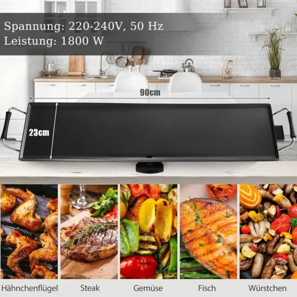 Goplus-Teppanyaki Elektrogrill, rauchfreier Grill, Tischgrill mit Antihaft-Oberflächen, einstellbare Temperatureinstellung,Oktoberfest - Image 5