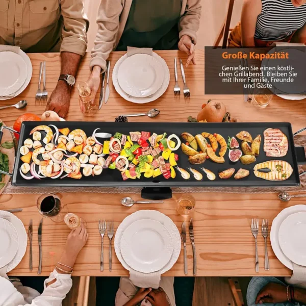 Goplus-Teppanyaki Elektrogrill, rauchfreier Grill, Tischgrill mit Antihaft-Oberflächen, einstellbare Temperatureinstellung,Oktoberfest - Image 6