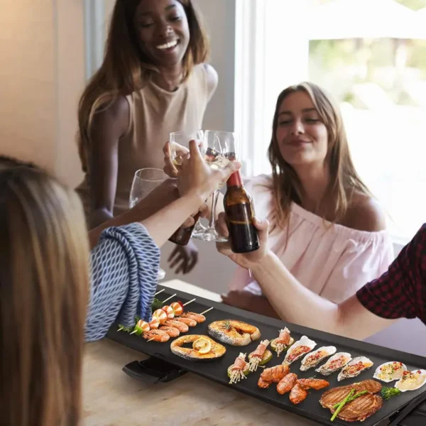 Goplus-Teppanyaki Elektrogrill, rauchfreier Grill, Tischgrill mit Antihaft-Oberflächen, einstellbare Temperatureinstellung,Oktoberfest - Image 7